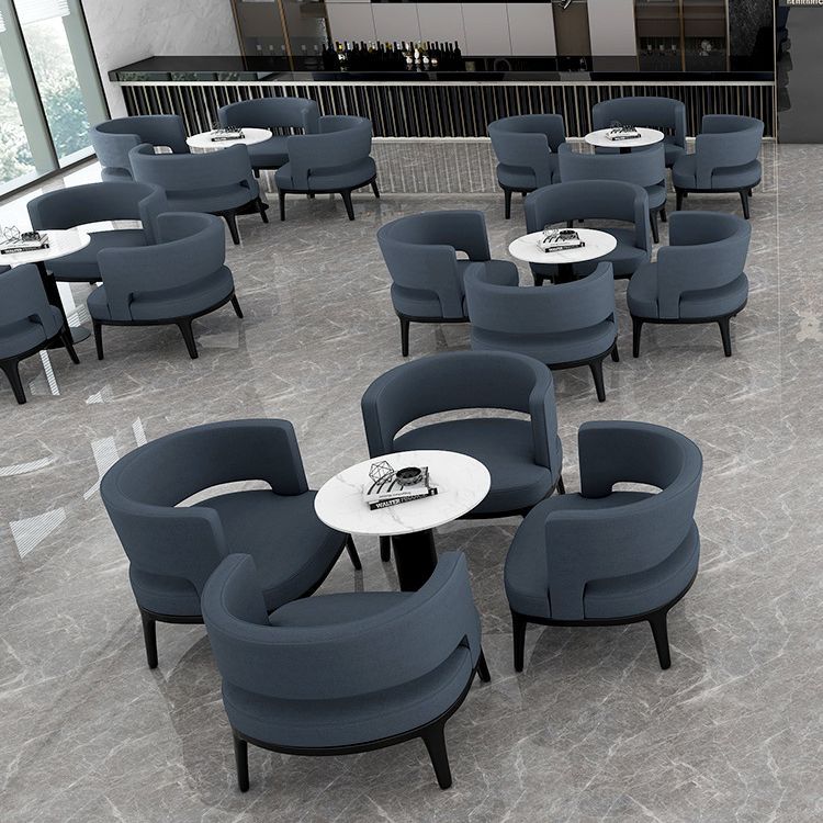Modern Minimalist Round Half Bag Curved Velvet Solid Wood Dining Chair Backrest For Dining Room