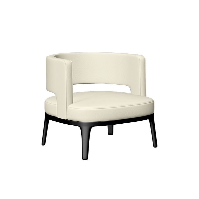 Modern Minimalist Round Half Bag Curved Velvet Solid Wood Dining Chair Backrest For Dining Room