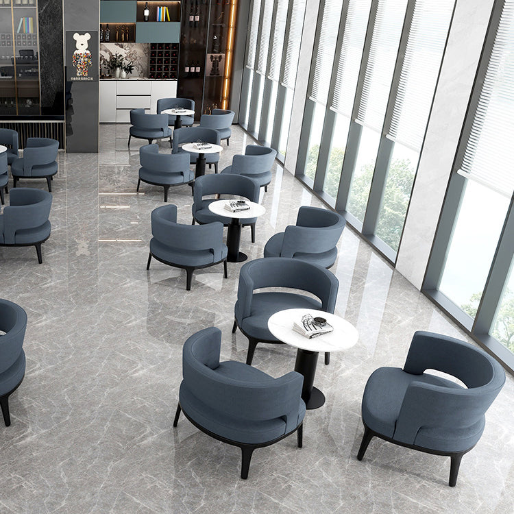 Modern Minimalist Round Half Bag Curved Velvet Solid Wood Dining Chair Backrest For Dining Room