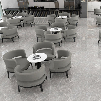 Modern Minimalist Round Half Bag Curved Velvet Solid Wood Dining Chair Backrest For Dining Room