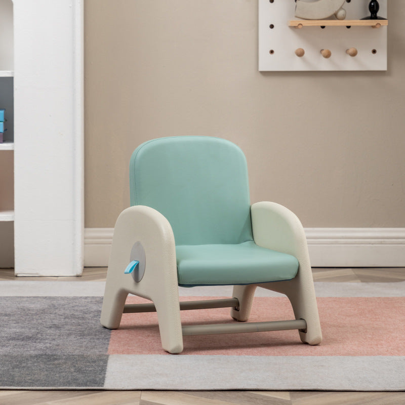 Modern Minimalist Kids Square Trapezoid Liftable PU Leather Metal Low Stool For Living Room
