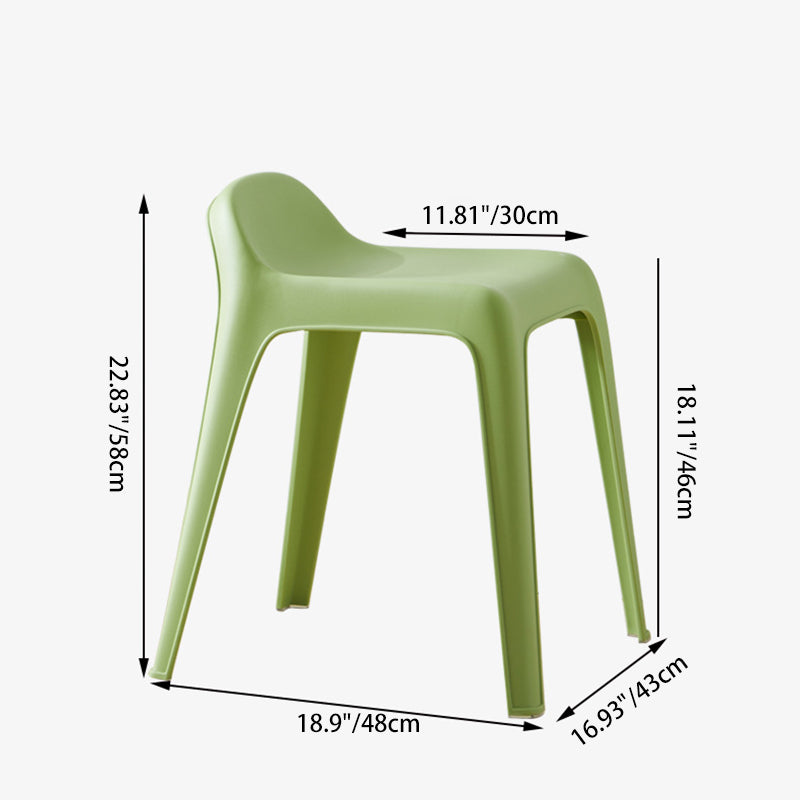Modern Minimalist Square Curved Plastic Chair For Living Room