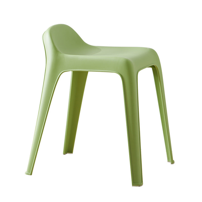 Chaise en plastique courbée carrée minimaliste moderne pour salon 