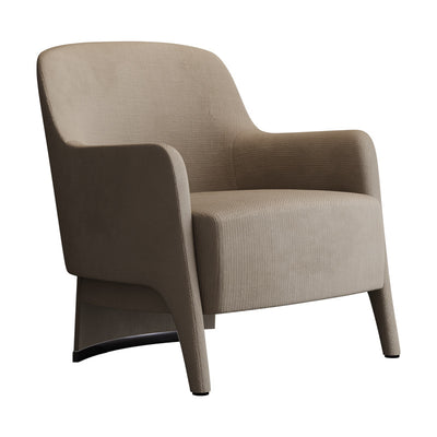 Contemporary Scandinavian Square Rounded Right Angle Cotton Linen Pine Accent Chair Backrest Armrest For Living Room