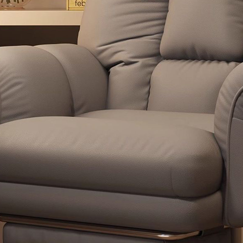 Simplicité moderne Chaise de bureau en métal avec dossier et accoudoirs en tissu technique doux et collant pour la maison 