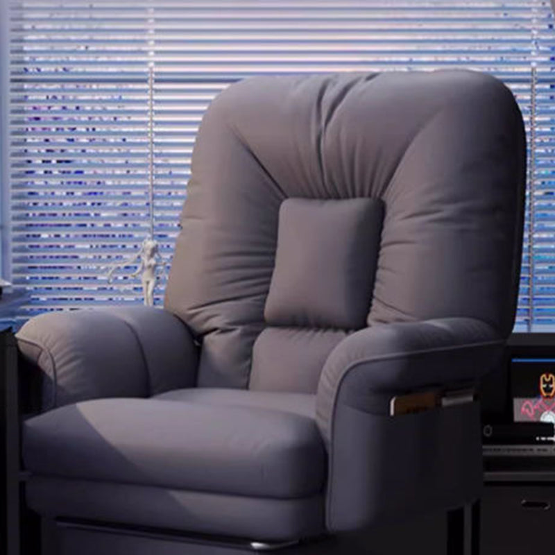 Simplicité moderne Chaise de bureau en métal avec dossier et accoudoirs en tissu technique doux et collant pour la maison 