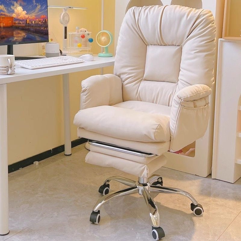 Simplicité moderne Chaise de bureau en métal avec dossier et accoudoirs en tissu technique doux et collant pour la maison 