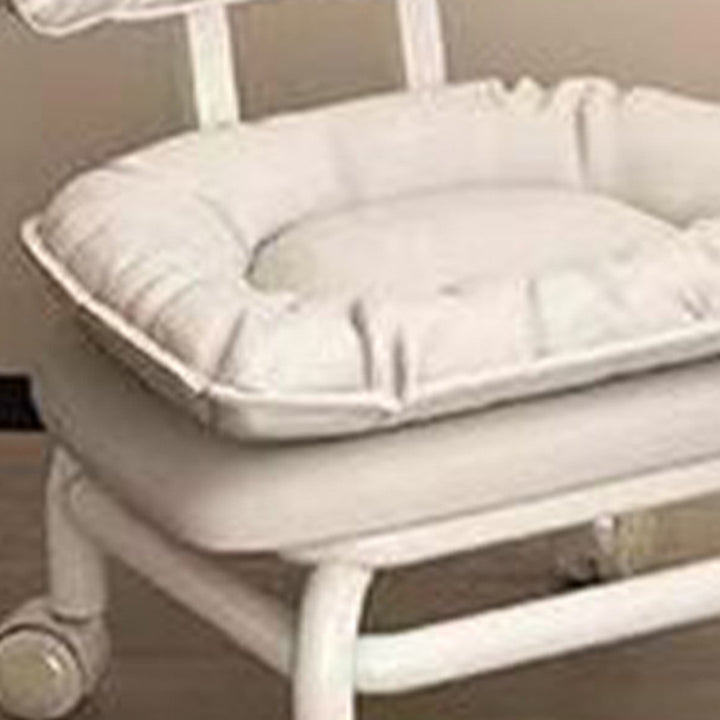 Chaise Mobile à Poulie Carrée Moderne Minimaliste en Cuir Napa avec Dossier en Métal pour Salon 