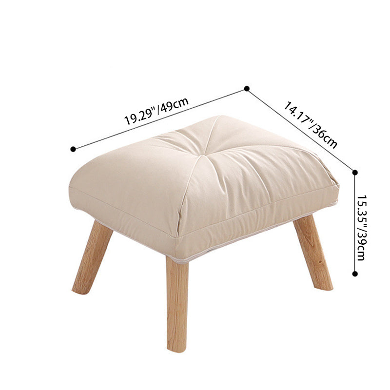 Modern Minimalist Rectangle Square Foldable Tech Fabric Cotton Linen Solid Wood Accent Chair Backrest For Living Room