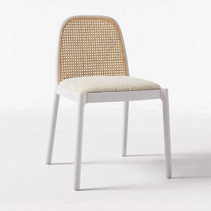 Traditional Chinese Square Round Sleek Hollow Linen Sherpa Fabric Leather Rattan Solid Wood Dining Chair Backrest Armless For Dining Room