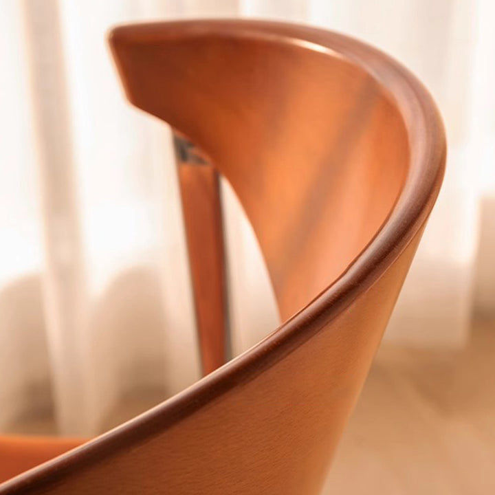Traditional Vintage Cowl Bend Square Fabric Plywood Metal Dining Chair Backrest For Dining Room