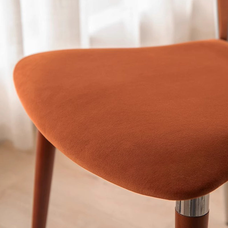 Traditional Vintage Cowl Bend Square Fabric Plywood Metal Dining Chair Backrest For Dining Room