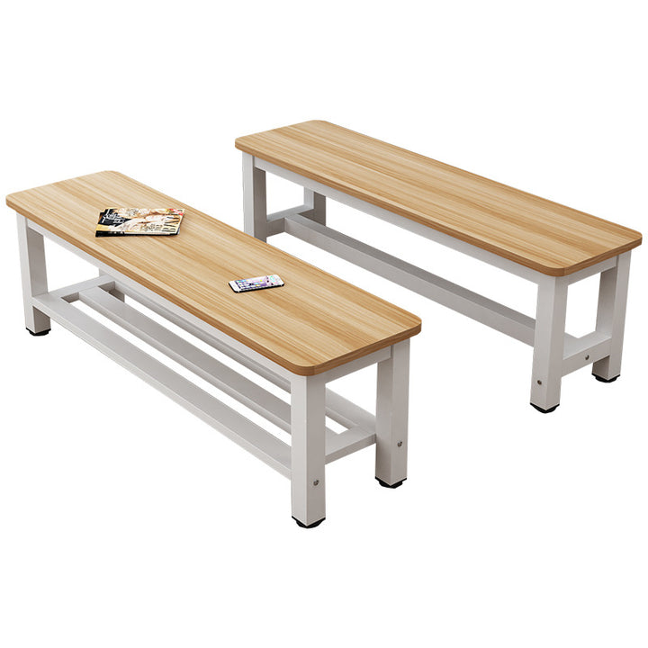 Modern Minimalist Rectangle Three Bar Plate Metal Shoe Bench Low Stool For Living Room