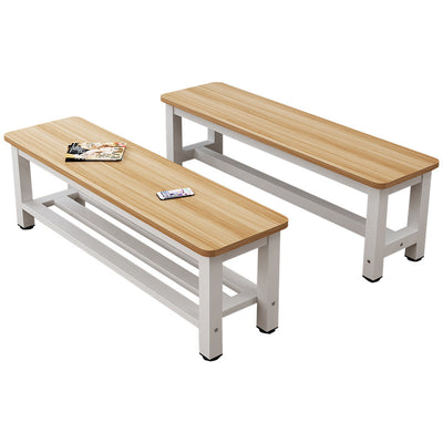 Modern Minimalist Rectangle Three Bar Plate Metal Shoe Bench Low Stool For Living Room