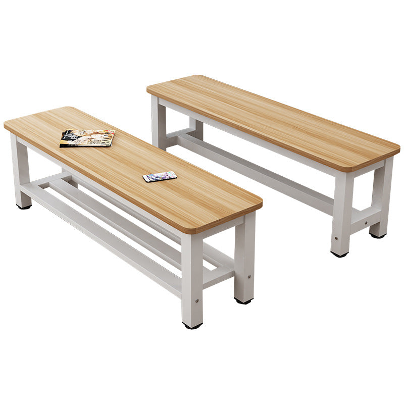 Modern Minimalist Rectangle Three Bar Plate Metal Shoe Bench Low Stool For Living Room
