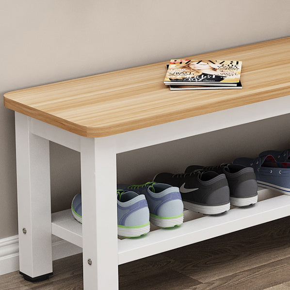 Modern Minimalist Rectangle Three Bar Plate Metal Shoe Bench Low Stool For Living Room