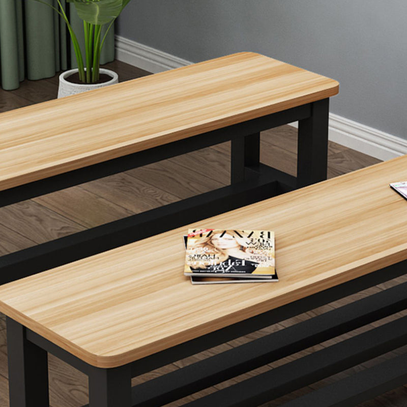 Modern Minimalist Rectangle Three Bar Plate Metal Shoe Bench Low Stool For Living Room