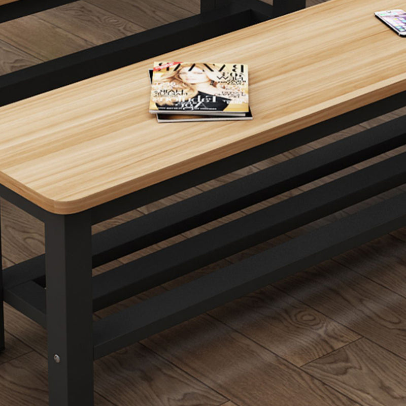 Modern Minimalist Rectangle Three Bar Plate Metal Shoe Bench Low Stool For Living Room