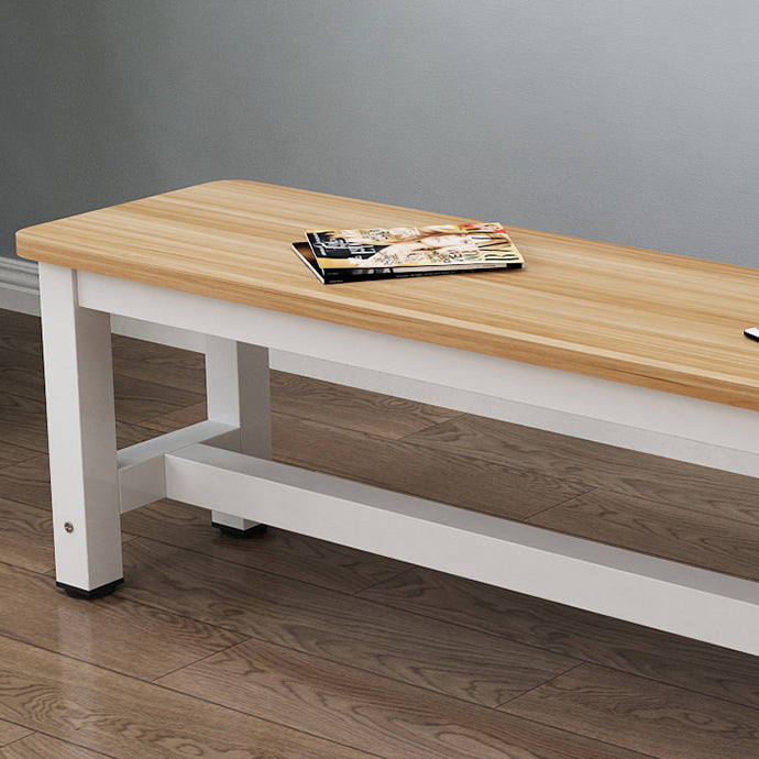Modern Minimalist Rectangle Three Bar Plate Metal Shoe Bench Low Stool For Living Room