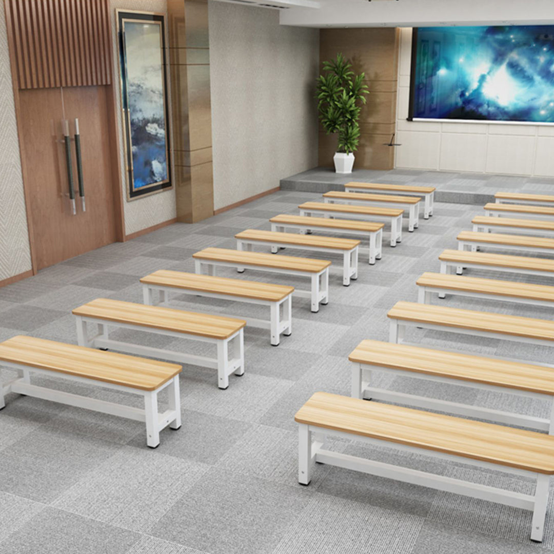 Modern Minimalist Rectangle Three Bar Plate Metal Shoe Bench Low Stool For Living Room