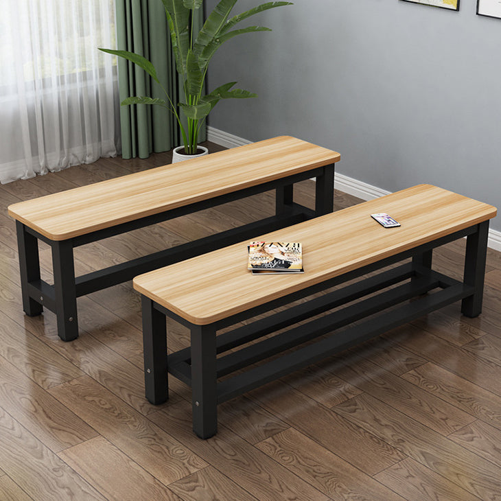 Modern Minimalist Rectangle Three Bar Plate Metal Shoe Bench Low Stool For Living Room