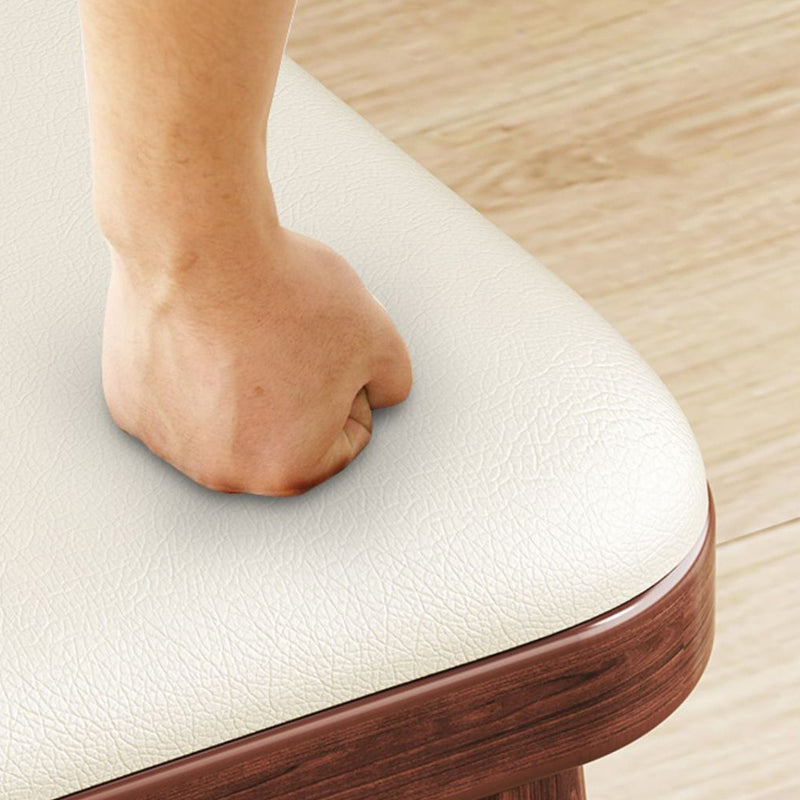 Modern Minimalist Rectangle PU Leather Solid Wood Shoe Bench Low Stool For Living Room
