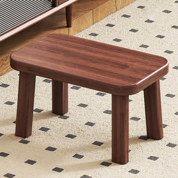 Modern Minimalist Rectangle PU Leather Solid Wood Shoe Bench Low Stool For Living Room
