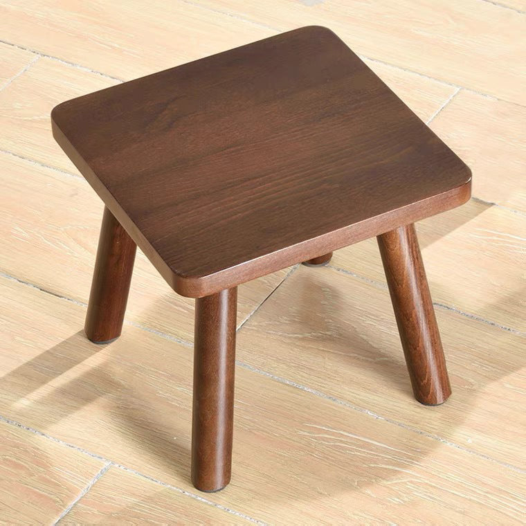 Modern Minimalist Square Rubberwood Chair Backless For Living Room