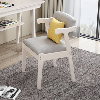 Contemporary Scandinavian Square Z Shape Fabric Leather Wood Dining Chair Backrest Armrest For Dining Room