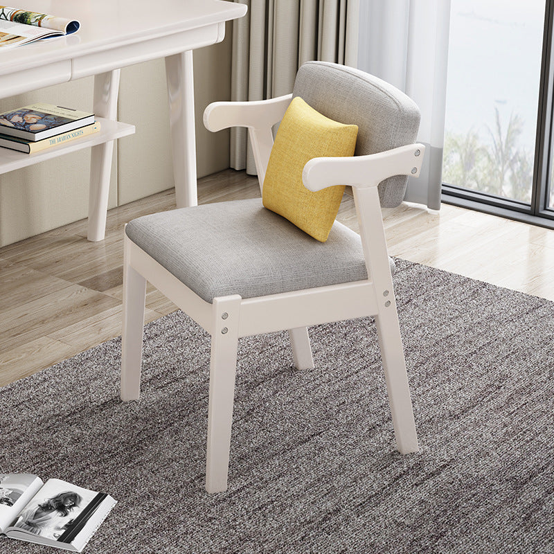 Contemporary Scandinavian Square Z Shape Fabric Leather Wood Dining Chair Backrest Armrest For Dining Room