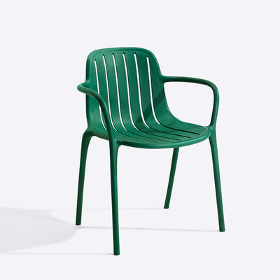 Contemporary Scandinavian Bend Seam Square Plastic Dining Chair Backrest Armrest For Dining Room