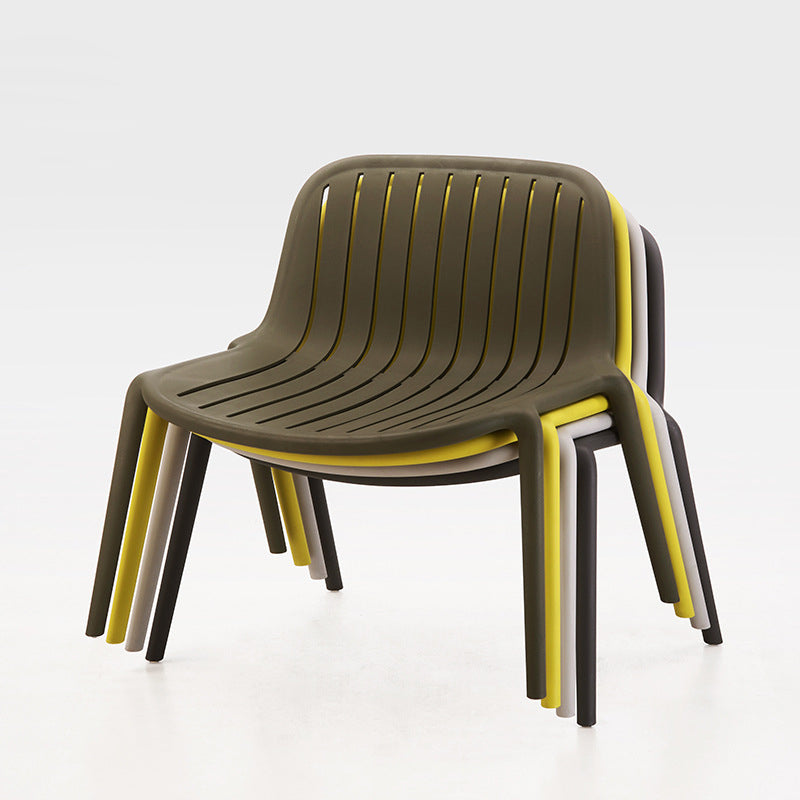Contemporary Scandinavian Curved Square Seam PP Chair Backrest For Living Room