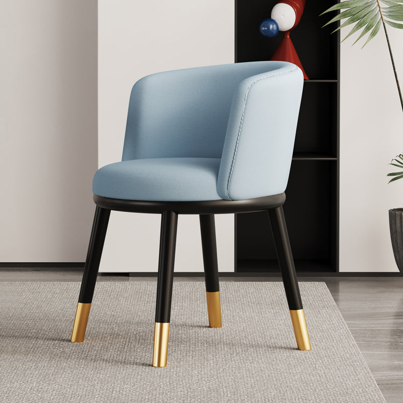 Modern Luxury Half Wrap Round Napa Leather Tech Fabric Sisal Metal Dining Chair Backrest For Dining Room