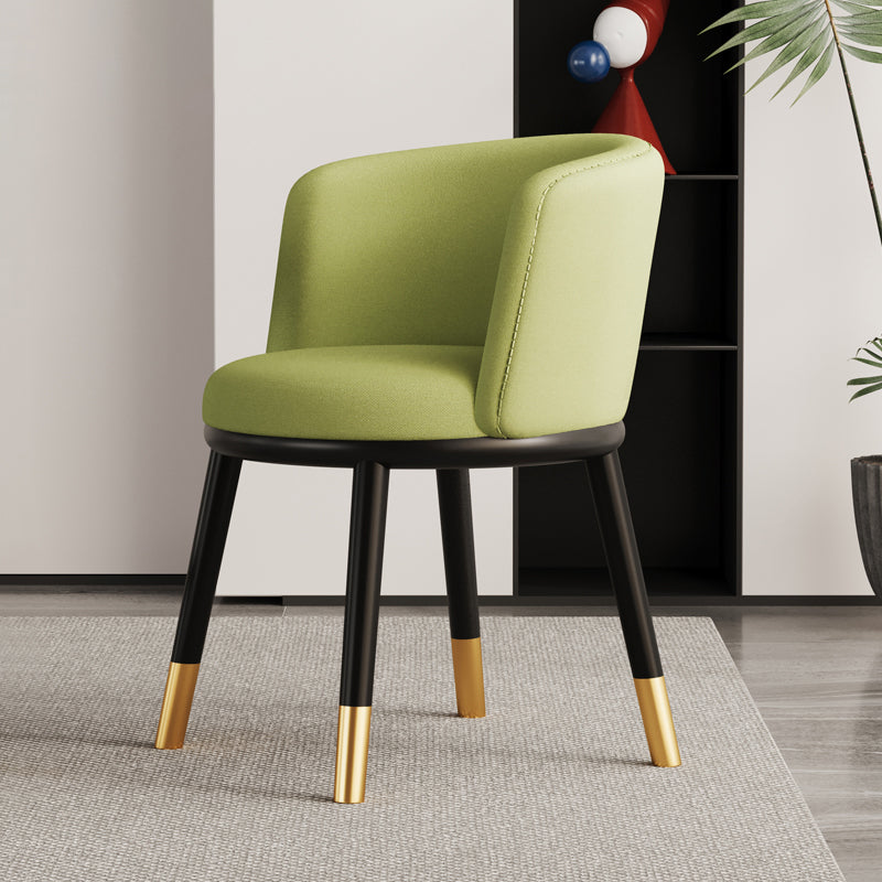 Modern Luxury Half Wrap Round Napa Leather Tech Fabric Sisal Metal Dining Chair Backrest For Dining Room
