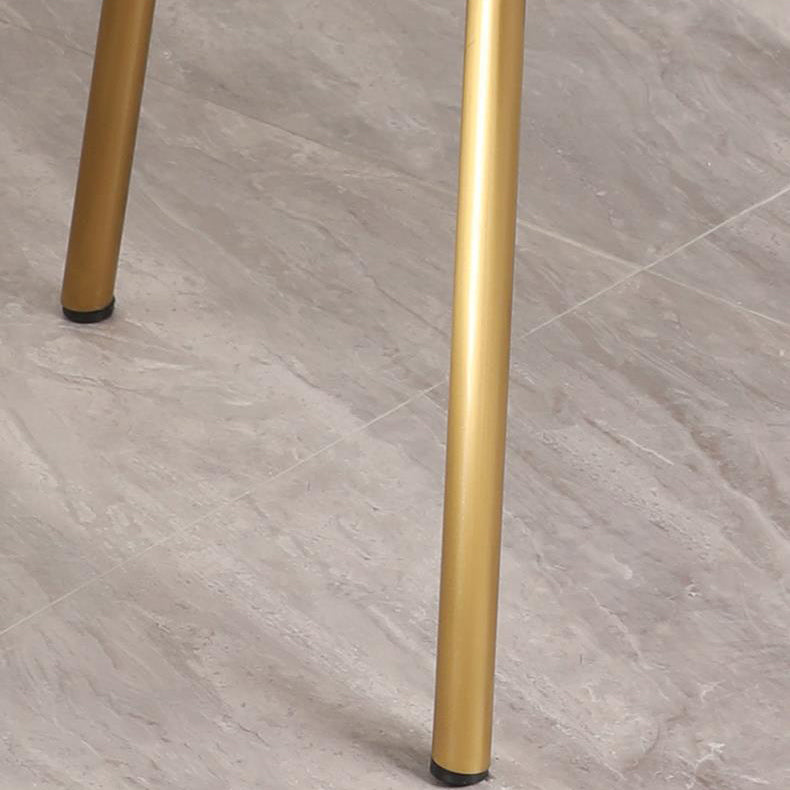 Modern Minimalist Square Half Round Rotatable Leather Metal Dining Chair Backrest Armrest For Dining Room