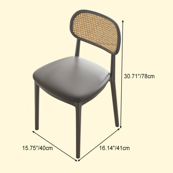 Zeitgenössischer Retro-Webstuhl PP Schwamm quadratischer Esszimmerstuhl Rückenlehne für Esszimmer 