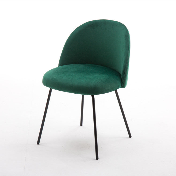 Tabouret de coiffeuse rond en bois de fer en velours scandinave contemporain avec dossier pour chambre 