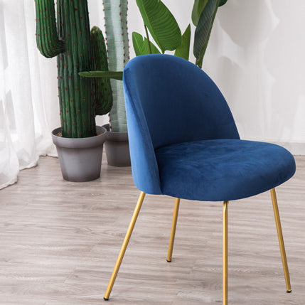 Tabouret de coiffeuse rond en bois de fer en velours scandinave contemporain avec dossier pour chambre 