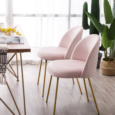Tabouret de coiffeuse rond en bois de fer en velours scandinave contemporain avec dossier pour chambre 