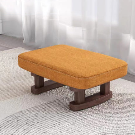 Tabouret bas rectangulaire en bois scandinave contemporain avec tissu éponge pour entrée 