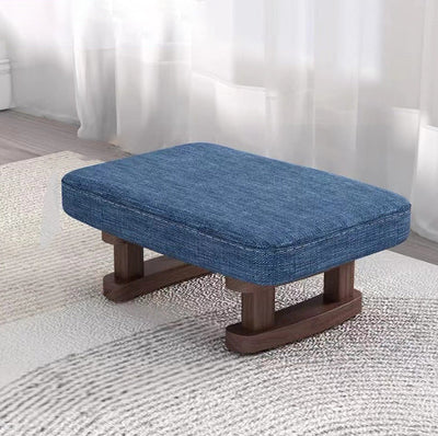 Tabouret bas rectangulaire en bois scandinave contemporain avec tissu éponge pour entrée 