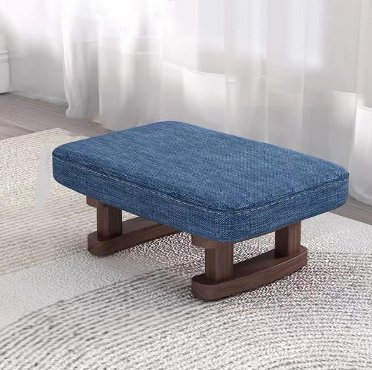 Tabouret bas rectangulaire en bois scandinave contemporain avec tissu éponge pour entrée 