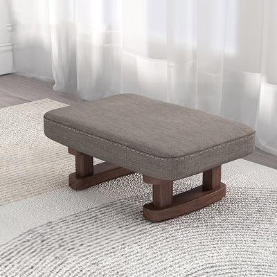 Tabouret bas rectangulaire en bois scandinave contemporain avec tissu éponge pour entrée 
