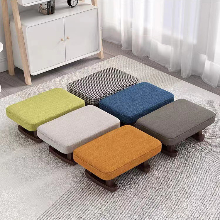 Tabouret bas rectangulaire en bois scandinave contemporain avec tissu éponge pour entrée 