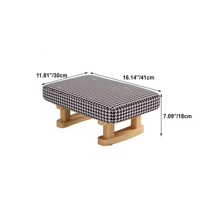Tabouret bas rectangulaire en bois scandinave contemporain avec tissu éponge pour entrée 