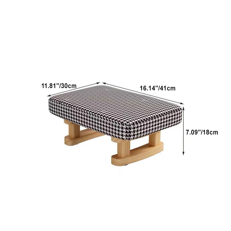 Tabouret bas rectangulaire en bois scandinave contemporain avec tissu éponge pour entrée 