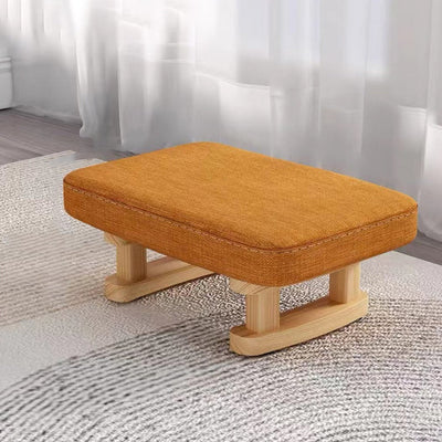 Tabouret bas rectangulaire en bois scandinave contemporain avec tissu éponge pour entrée 