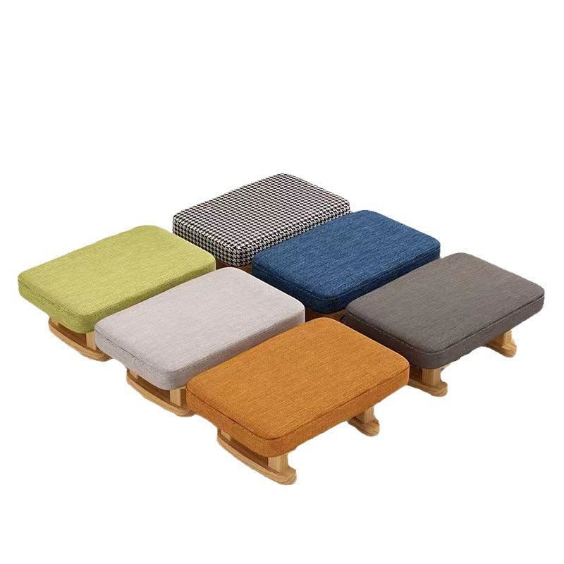 Tabouret bas rectangulaire en bois scandinave contemporain avec tissu éponge pour entrée 