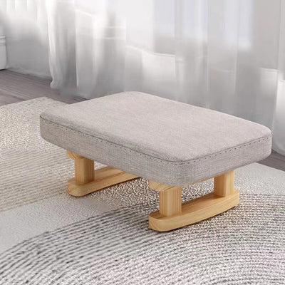 Tabouret bas rectangulaire en bois scandinave contemporain avec tissu éponge pour entrée 