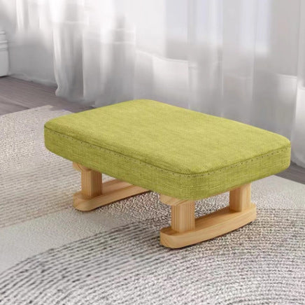 Tabouret bas rectangulaire en bois scandinave contemporain avec tissu éponge pour entrée 